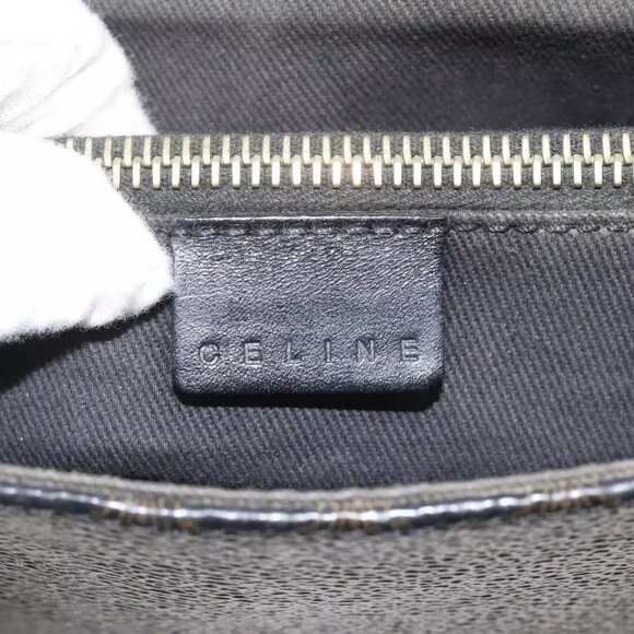 CELINE Macadam Canvas Tote Bag PVC Leather Black Auth BD844 - Picture 10 of 16